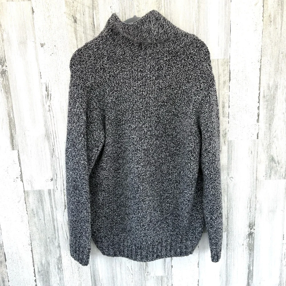 L’UOMO Men’s 1 Button Shawl Neck Sweater Size Large In Black/Gray/White